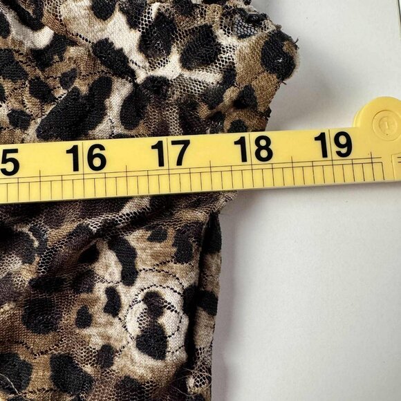 🐆 AB Studio Leopard Print Mesh Corset-Style Top – Size XL - Picture 7 of 8